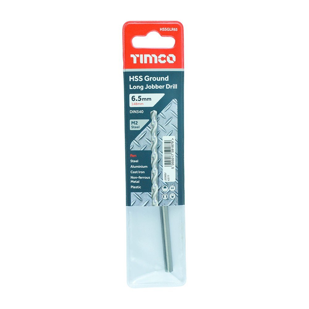 Ground Long Jobber Drills - HSS M2 - 6.5mm