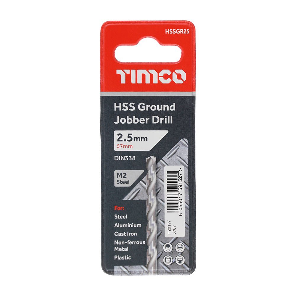 Ground Jobber Drills - HSS M2 - 2.5mm