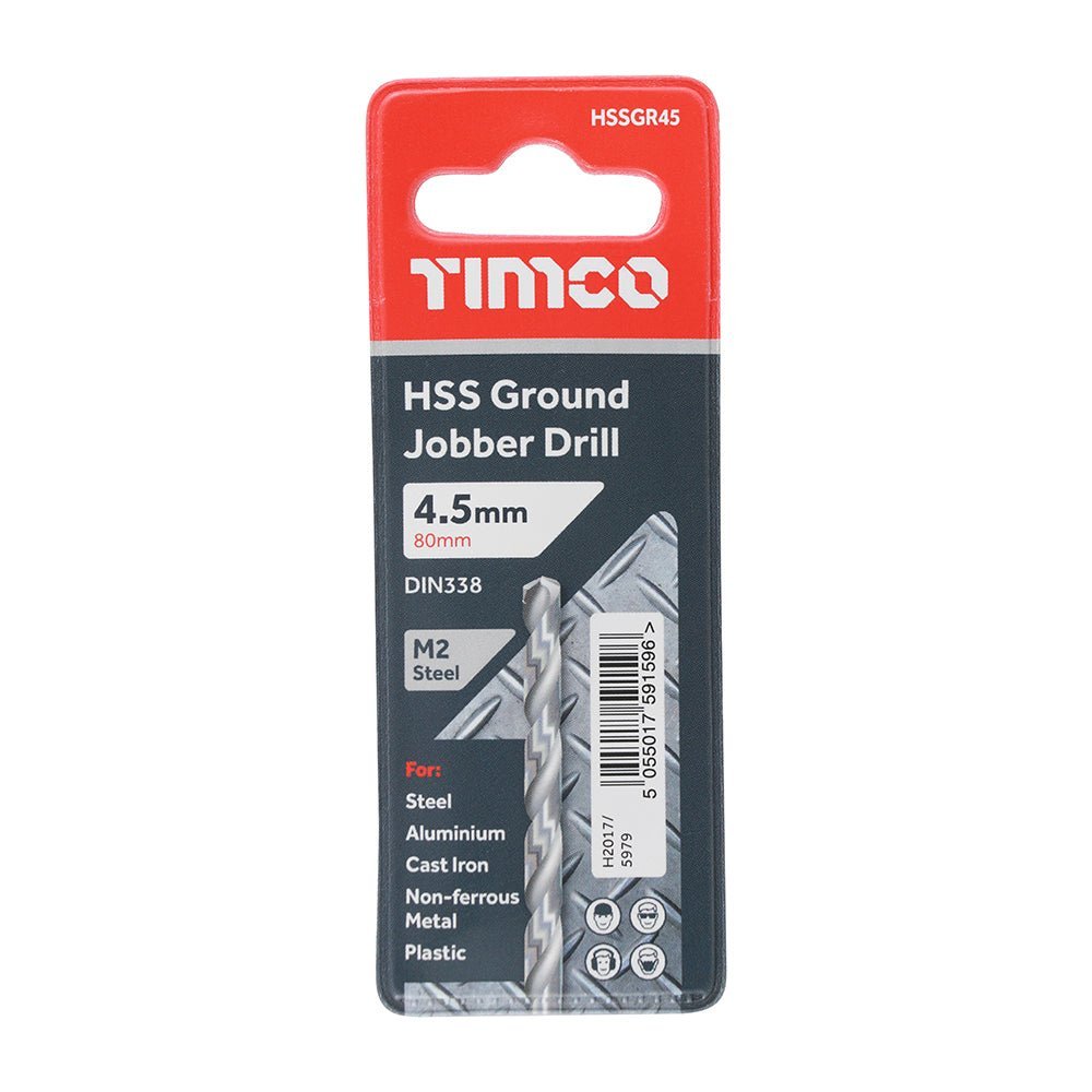 Ground Jobber Drills - HSS M2 - 4.5mm