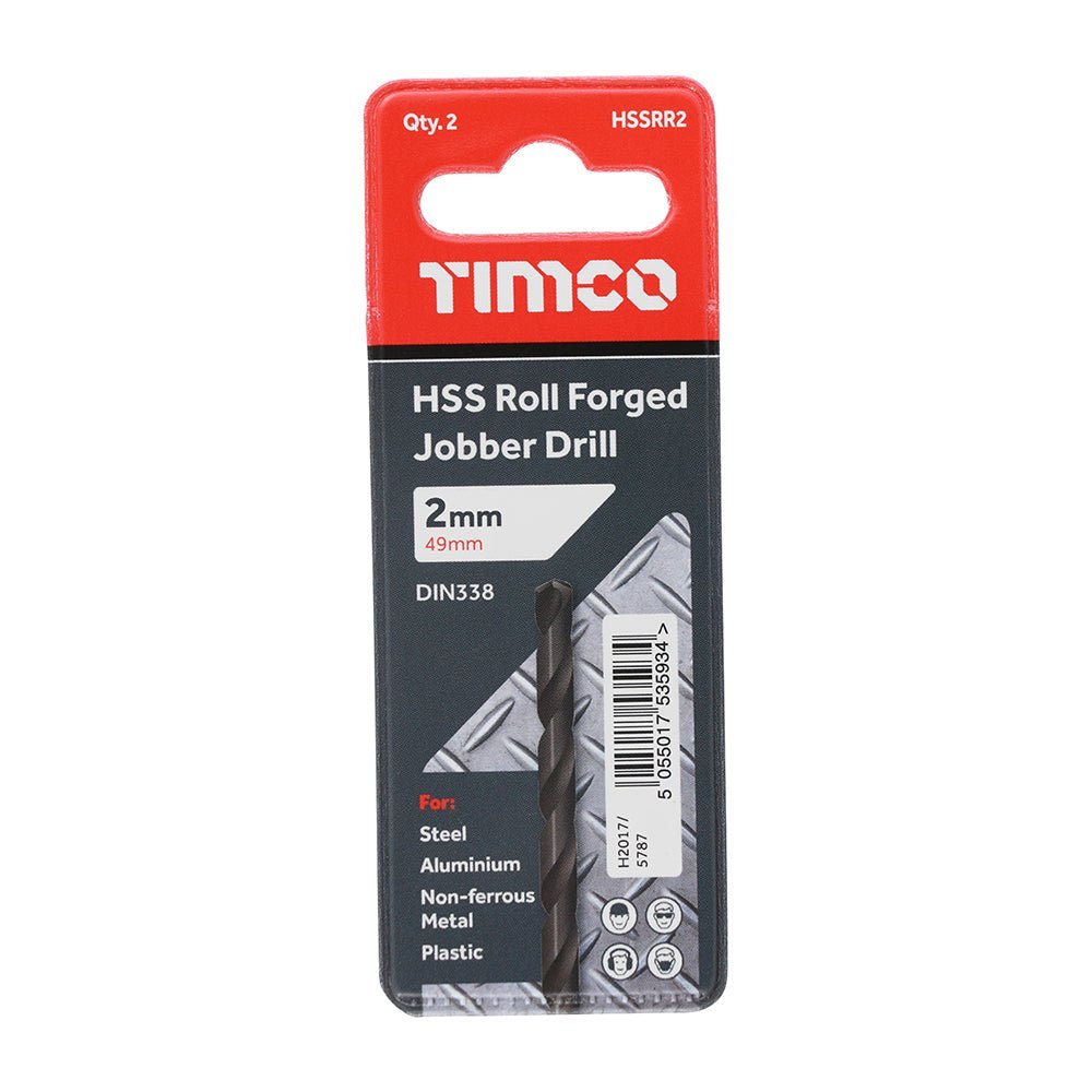 Roll Forged Jobber Drills - HSS - 2.0mm