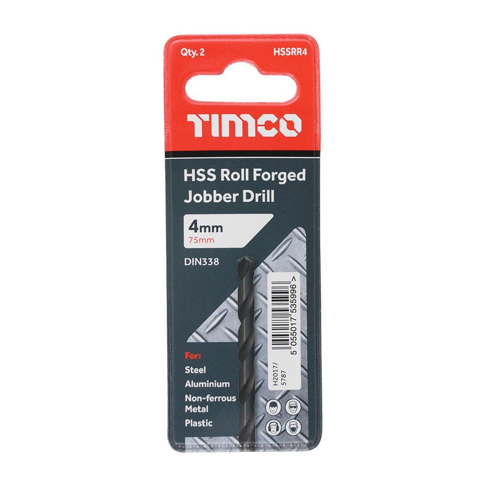 Roll Forged Jobber Drills - HSS - 4.0mm