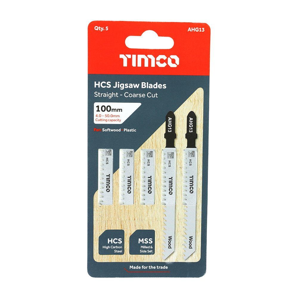 Jigsaw Blades - Wood Cutting - HCS Blades - Pack 5