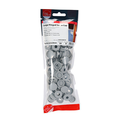 Hinged Screw Caps - Large - Light Grey