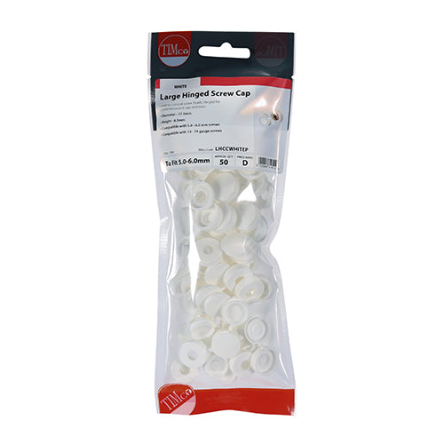 Hinged Screw Caps - Large - White