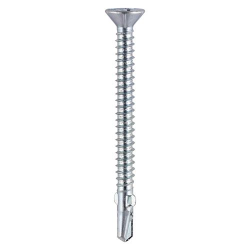 Metal Construction Timber to Light Section Screws - Countersunk - Wing-Tip - Self-Drilling Tek Screw - Zinc