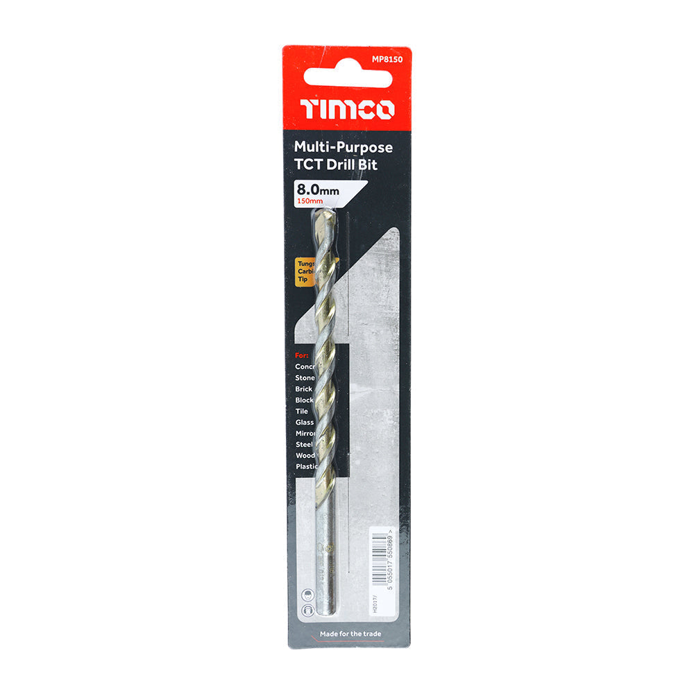 TCT Multi-Purpose Drill Bit - 8.0 x 150