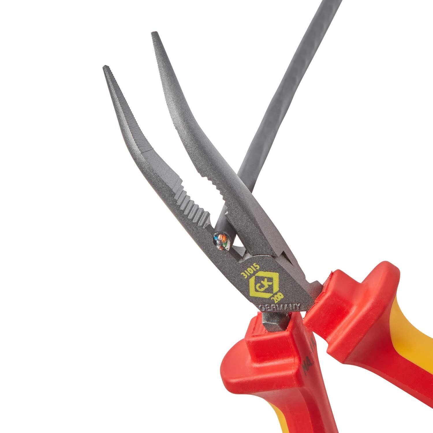 CK 431015 200mm VDE Bent Snipe Nose Pliers