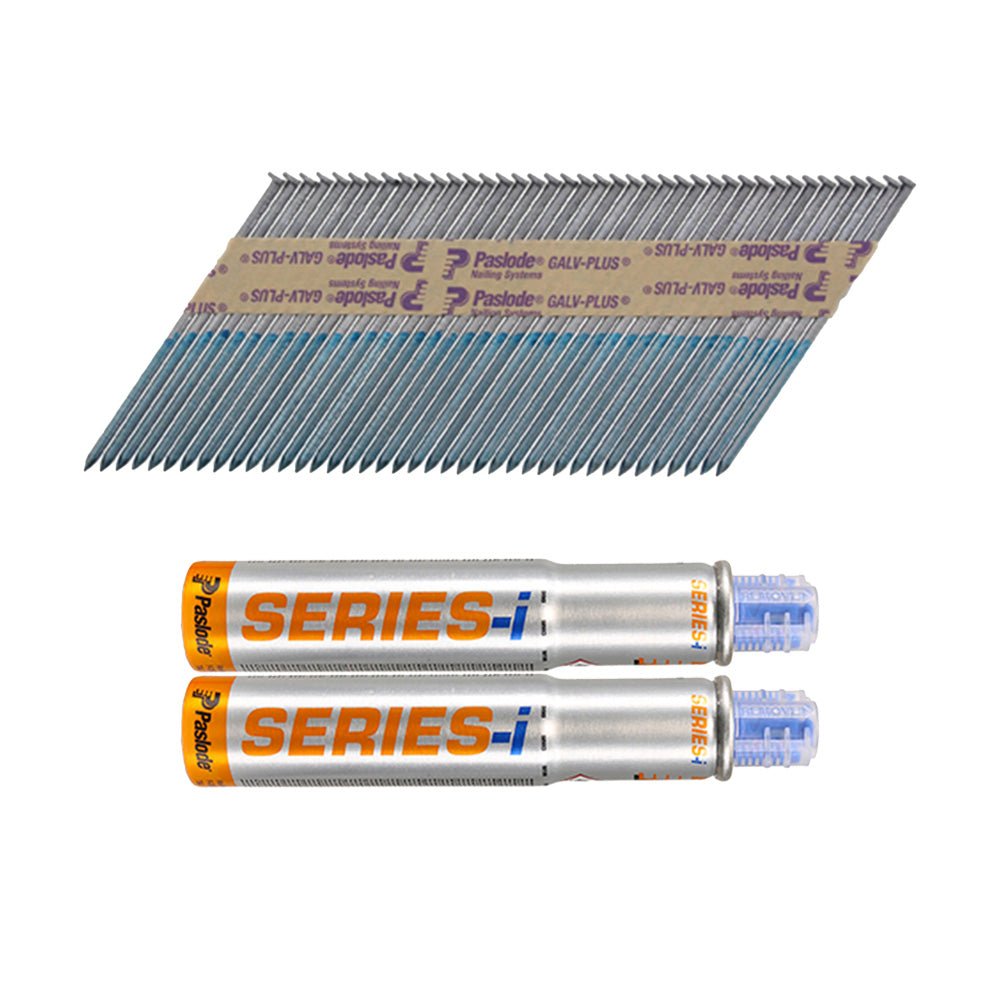 Paslode IM360Ci Nails & Fuel Cells Trade Pack - Plain Shank - Galvanised + - 141070