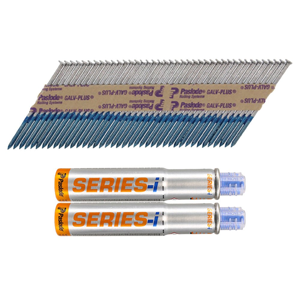 Paslode IM360Ci Nails & Fuel Cells Trade Pack - Ring Shank - Galvanised +
