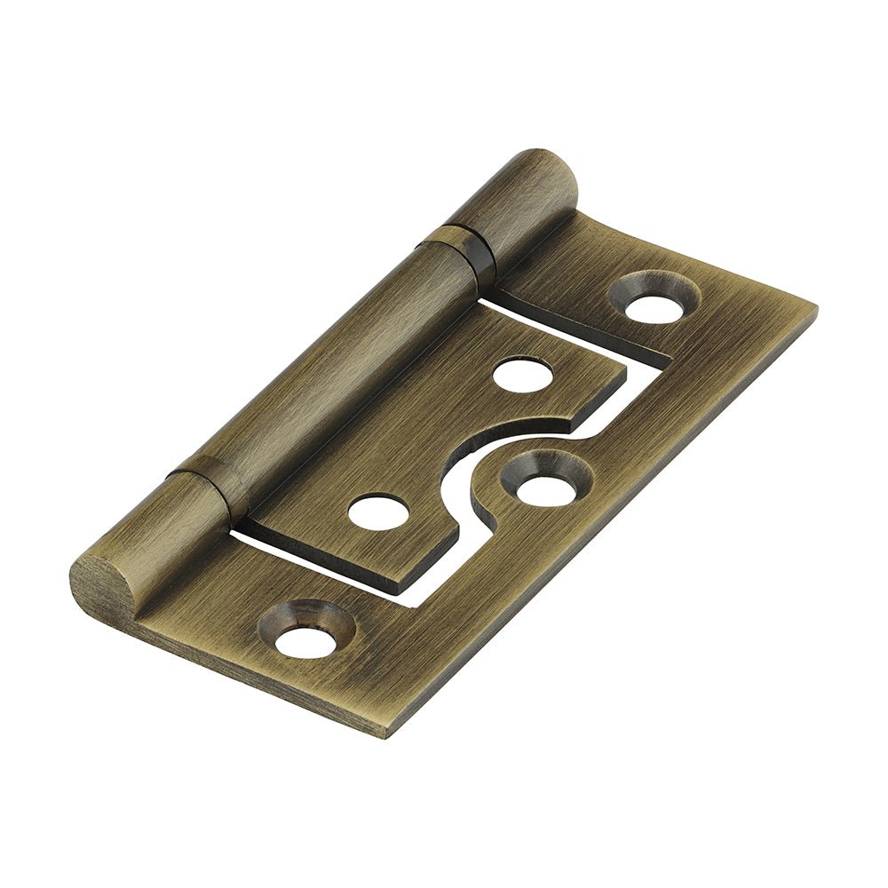 Plain Bearing Flush Hinge - Solid Brass - Antique Brass (Pack 2)