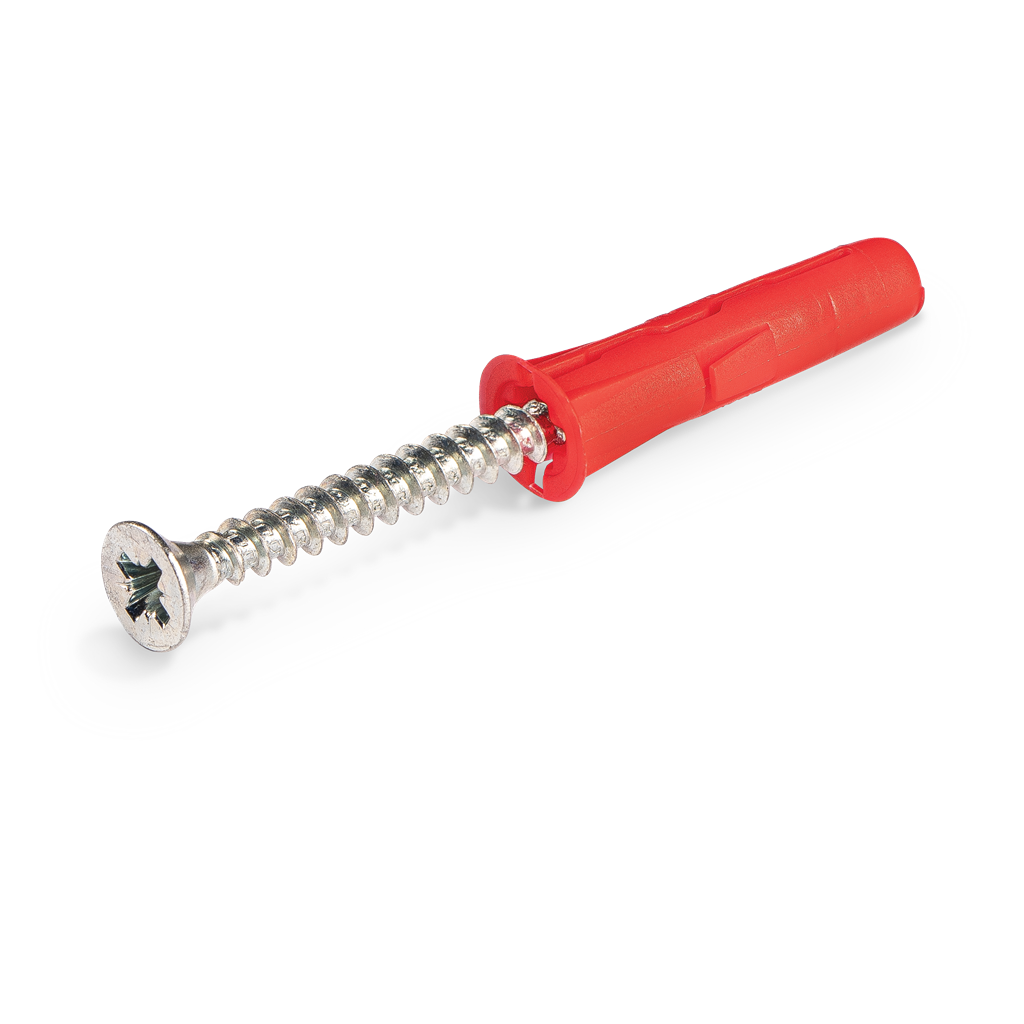 Rawlplug 'Uno' - Universal Contract Wallplug - Red 6Mm With Screws (Mini-Jar Of 250)