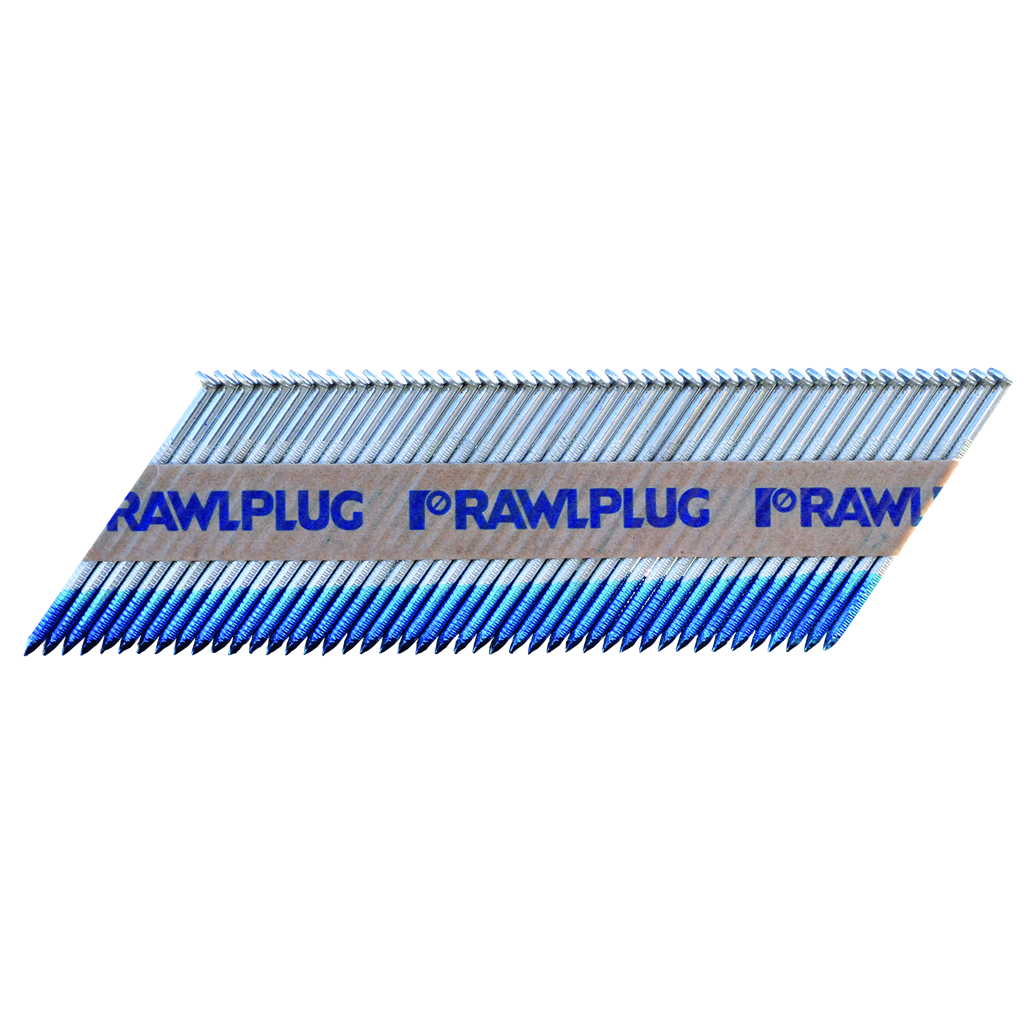 Rawlplug Paper Collated Nails 2.8X51 Mm Ring, Silver Galvanised (Box of 1100 + 1 Fuel Cells)