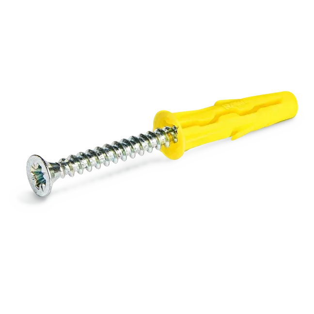 Rawlplug 'Uno' - Universal Contract Wallplug -Yellow 5Mm With Screws (Pk Of 24)