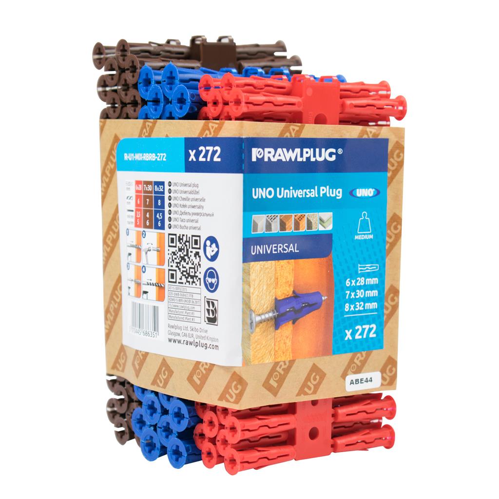 Rawlplug Uno Universal Plug - Mixed - Pack 272