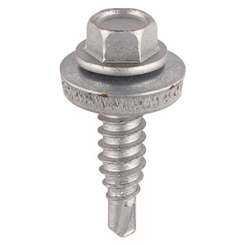 Stitching Screws - Hex - For Sheet Steel - Exterior - Silver - With EPDM Washer