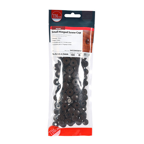 Hinged Screw Caps - Small - Brown