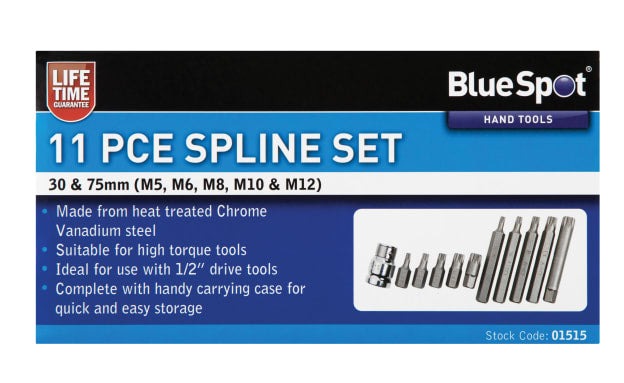 Spline Driver Bit Set - 11 Piece