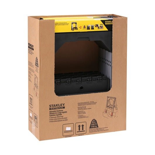 Stanley Folding Adjustable Height Metal Sawhorse (Pair) 1-92-980