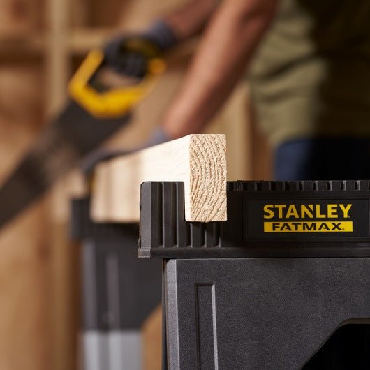 Stanley Folding Adjustable Height Metal Sawhorse (Pair) 1-92-980