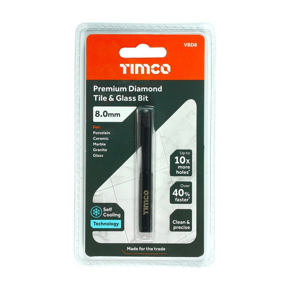 Premium Diamond Tile & Glass Bit - 8.0mm