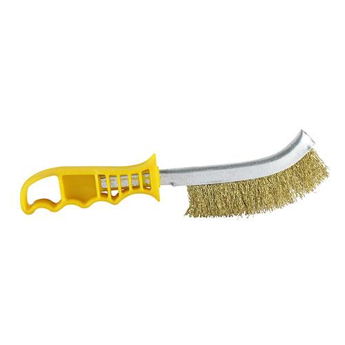 Yellow Wire Hand Brush - Brass