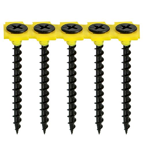 Collated Drywall Screws - Coarse Thread - PH - Bugle - Black - 1000 Pieces