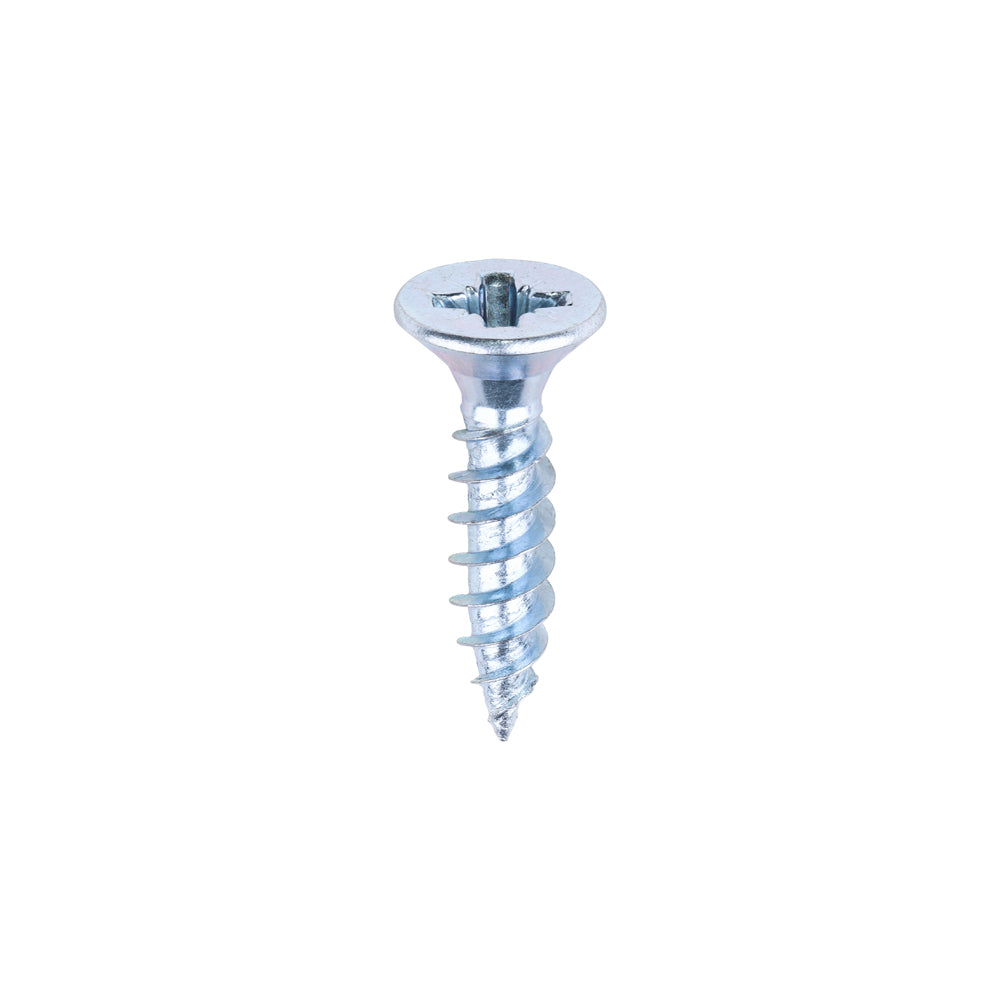 Twin-Threaded Woodscrews - PZ - Double Countersunk - Zinc 12 x 1
