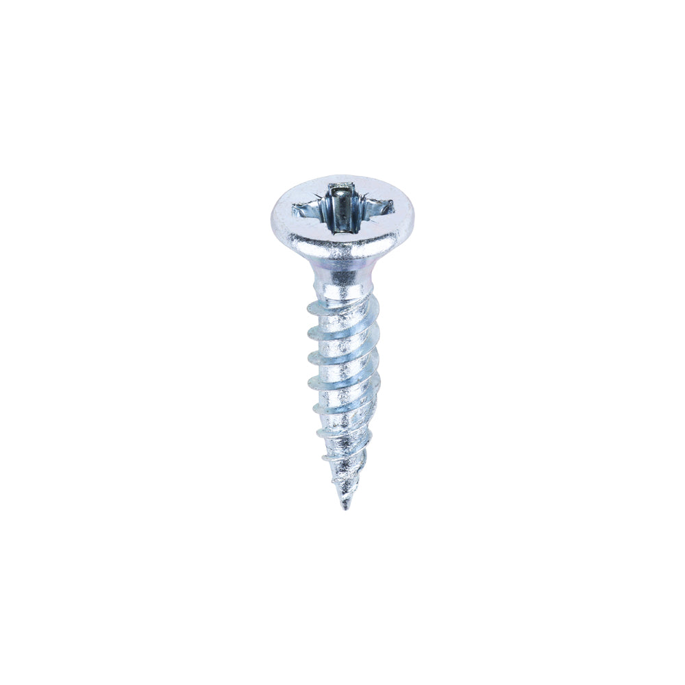 Twin-Threaded Woodscrews - PZ - Double Countersunk - Zinc 5 x 5/8
