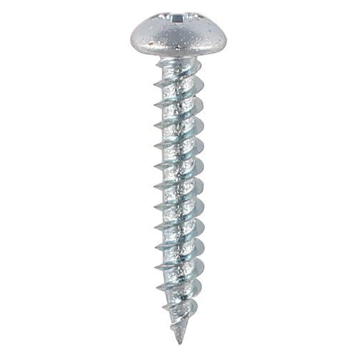 Twin-Threaded Woodscrews - PZ Pozi - Round - Zinc