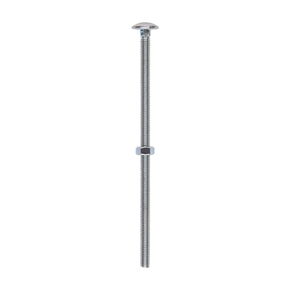 Carriage Bolts & Hex Nuts - Zinc M6 x 140