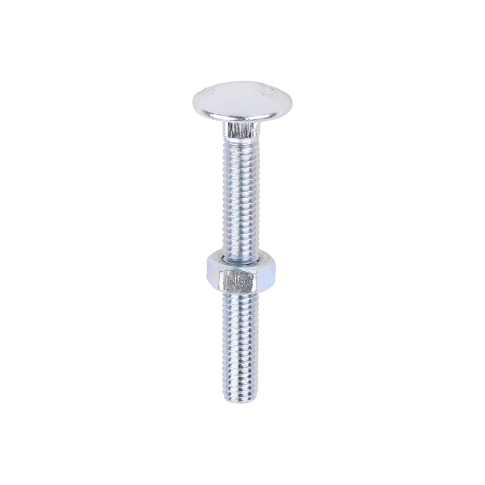 Carriage Bolts & Hex Nuts - Zinc M6 x 50