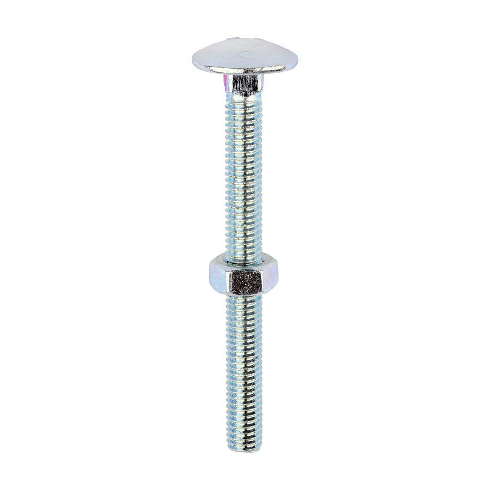 Carriage Bolts & Hex Nuts - Zinc M6 x 65