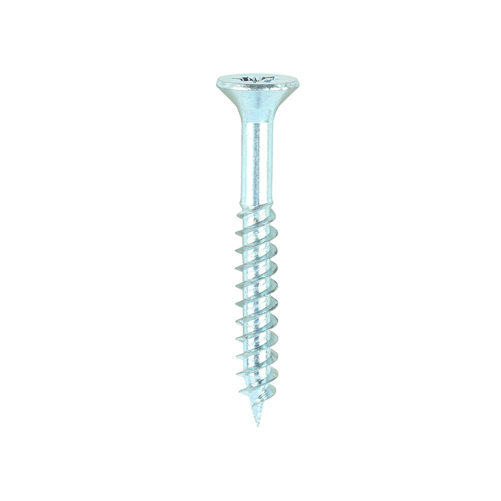 Twin-Threaded Woodscrews - PZ - Double Countersunk - Zinc 7 x 1 1/4