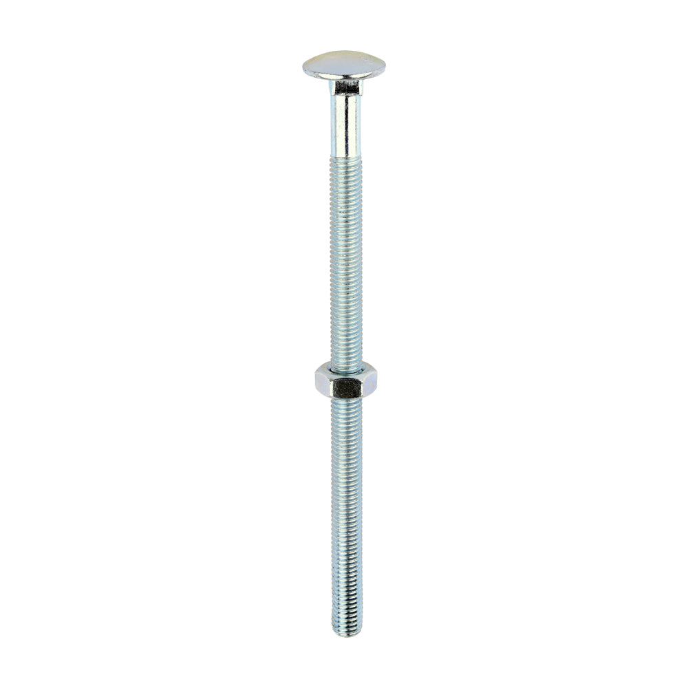 Carriage Bolts & Hex Nuts - Zinc M10 x 180