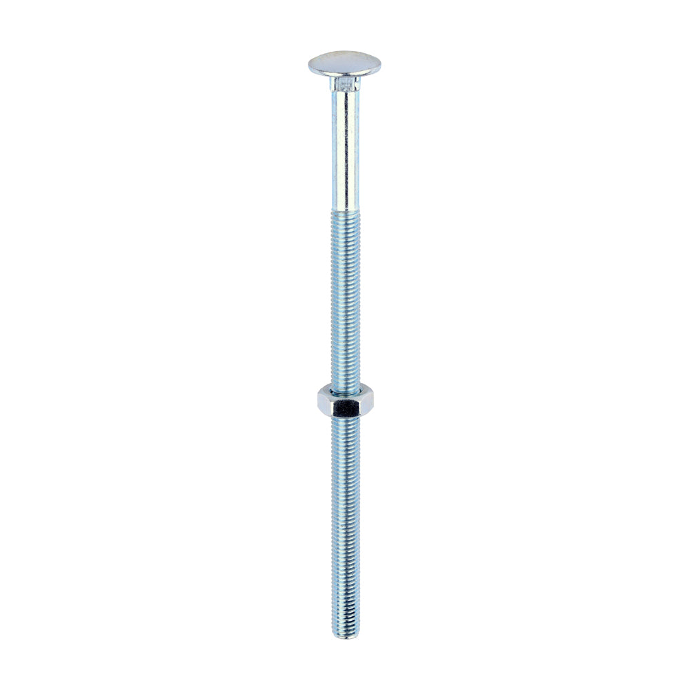 Carriage Bolts & Hex Nuts - Zinc M10 x 200