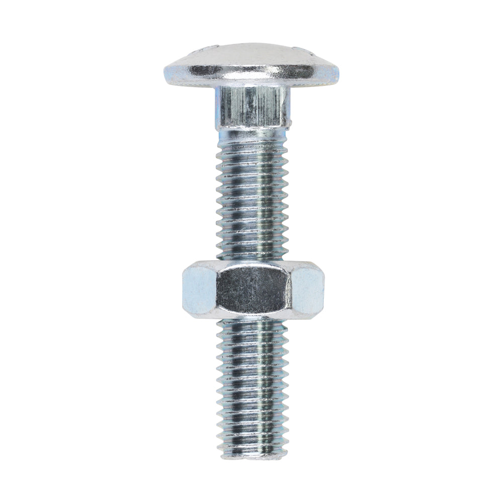 Carriage Bolts & Hex Nuts - Zinc M10 x 50