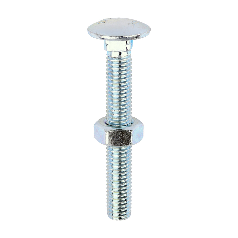 Carriage Bolts & Hex Nuts - Zinc M10 x 75
