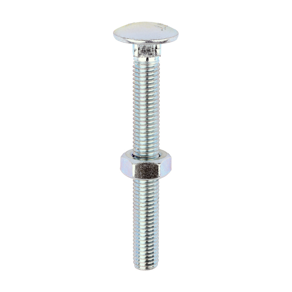 Carriage Bolts & Hex Nuts - Zinc M10 x 90