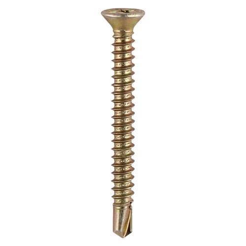 Window Fabrication Screws - Countersunk with Ribs - Phillips - Self-Tapping - Yellow