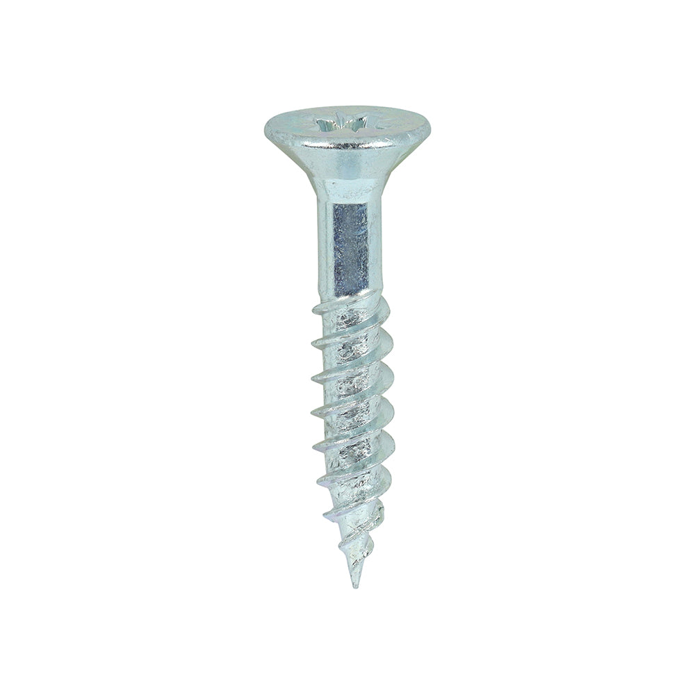 Twin-Threaded Woodscrews - PZ - Double Countersunk - Zinc 12 x 1 1/4