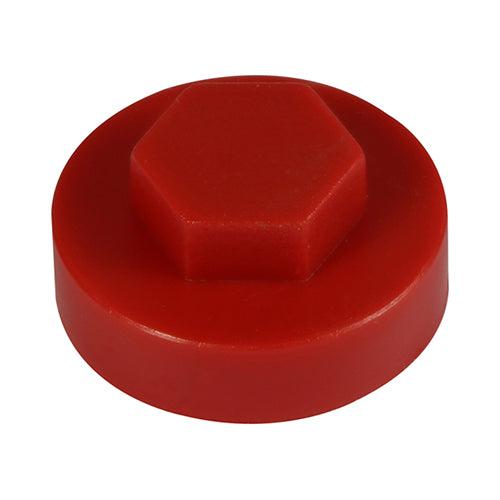 Hex Head Cover Caps - Flame Red 19mm