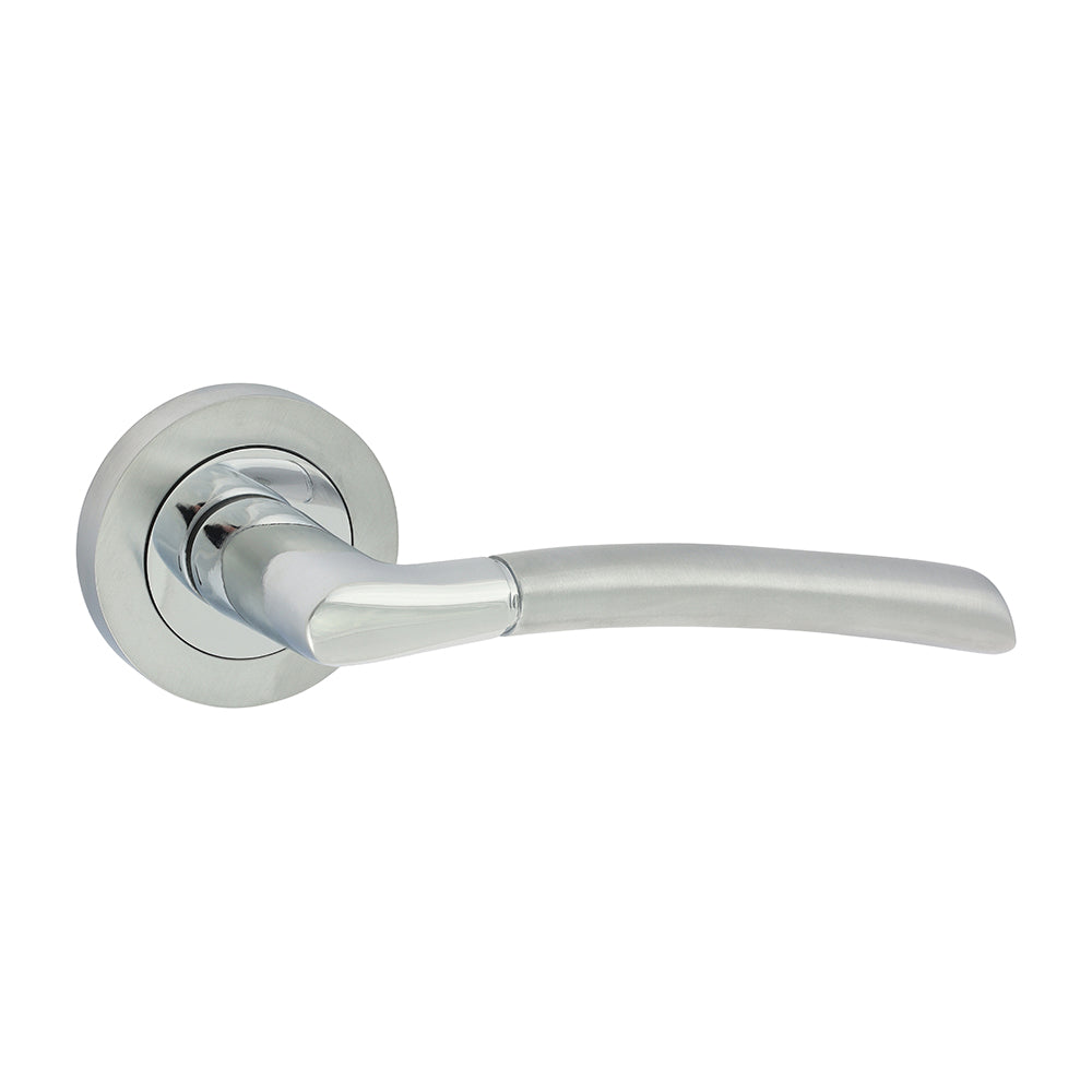 Shavington Lever On Rose Handles - Polished & Satin Chrome 51mm