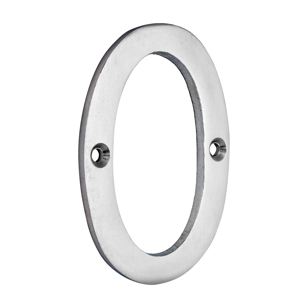 Door Numeral 0 - Satin Chrome 81mm