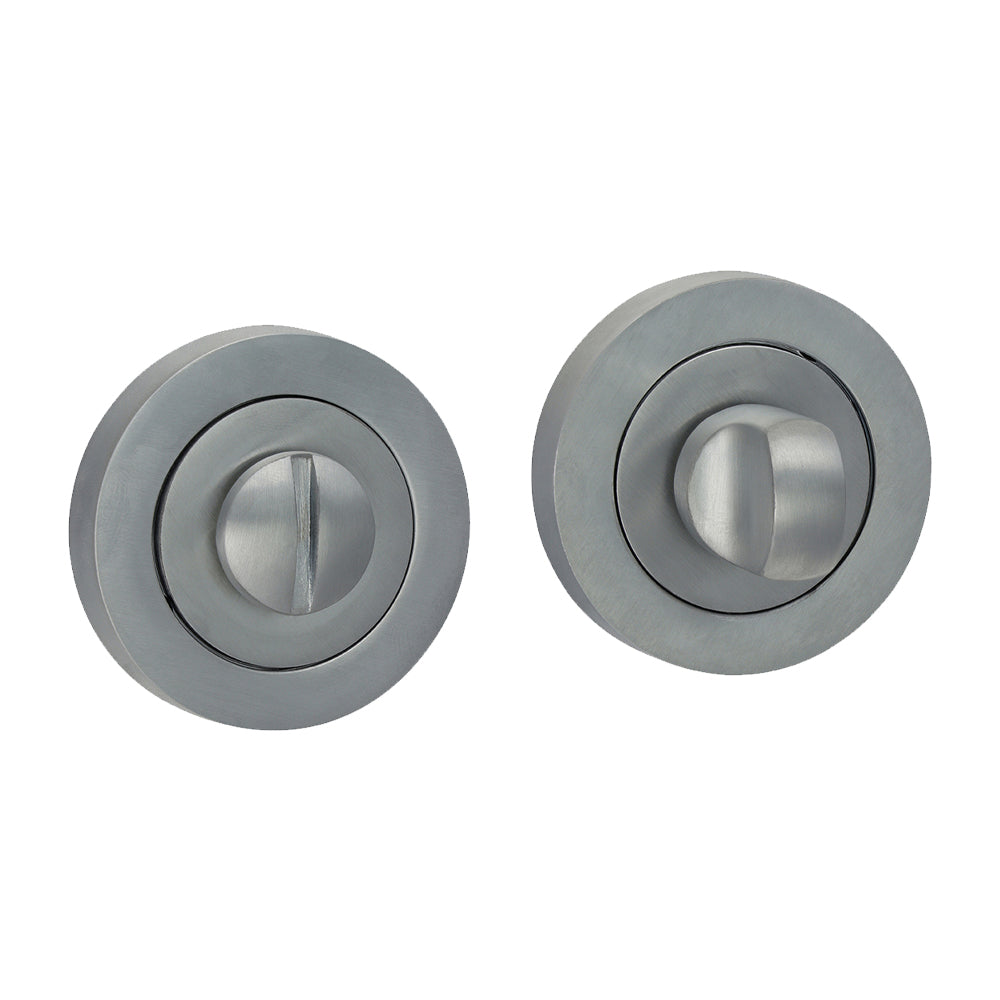 Bathroom Thumb Turn And Release - Satin Chrome 51mm