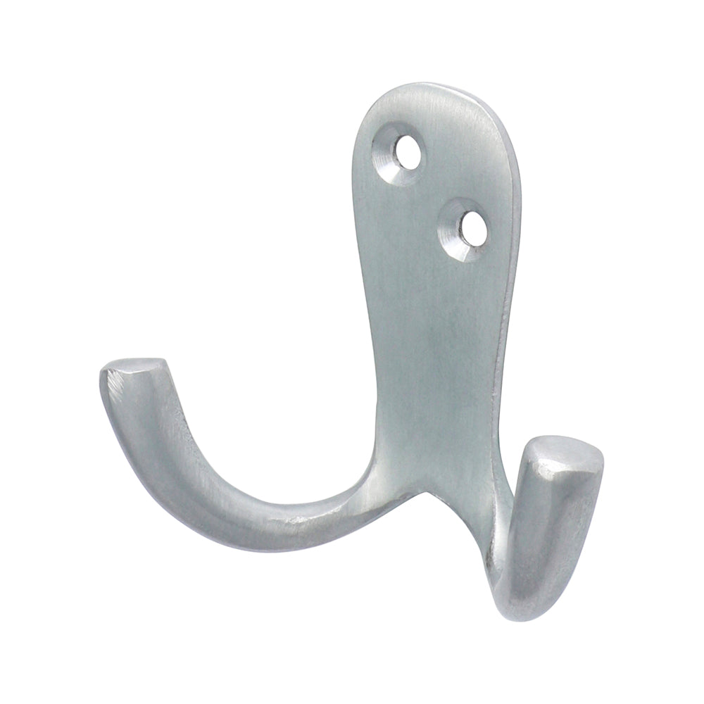 Double Robe Hook Sat. Chrome - 47 x 24mm