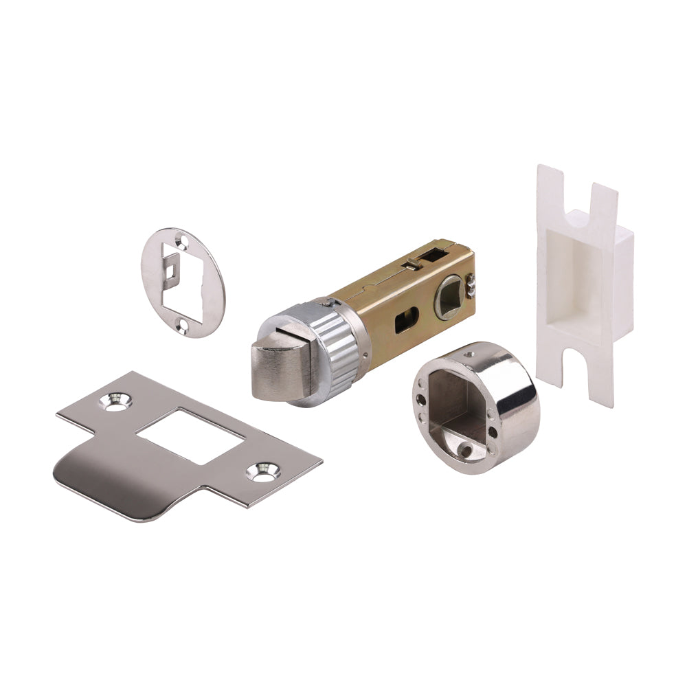 Quick Fit Round Tubular Latch - Nickel 76 case / 57 backset