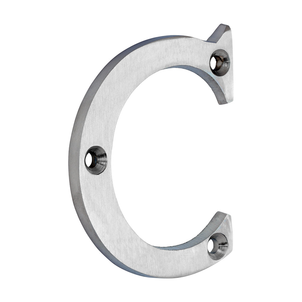 Door Letter C - Satin Chrome 65mm