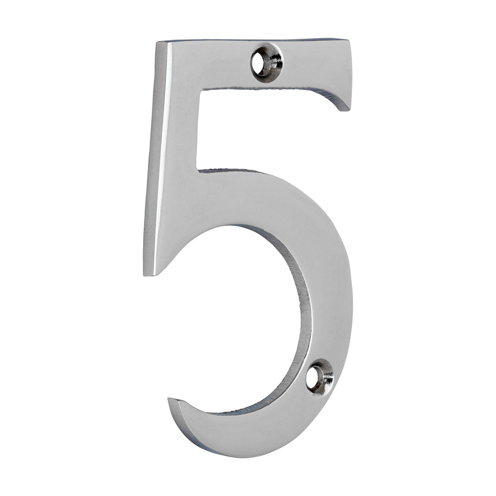 Door Numeral 5 - Polished Chrome 75mm