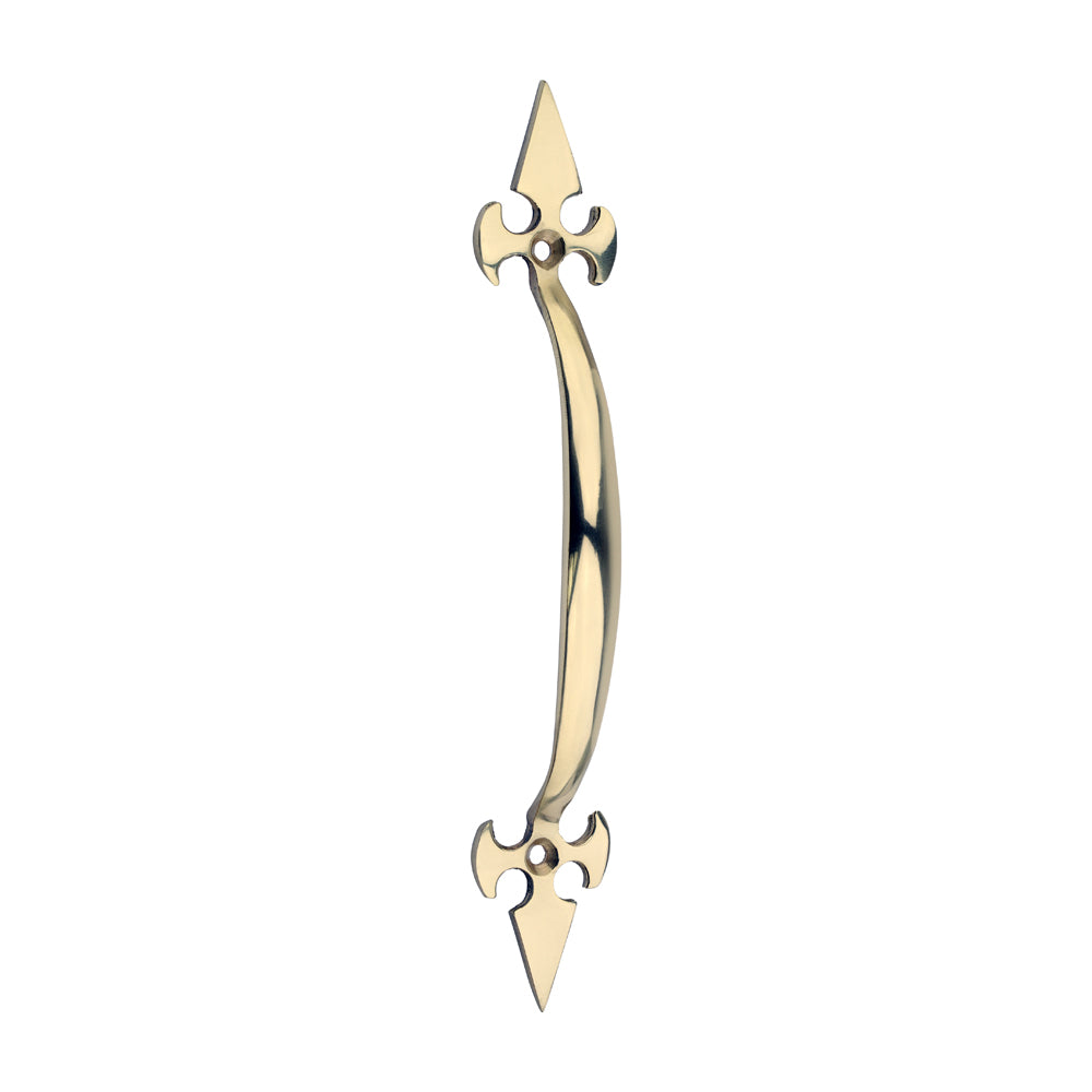 Fleur De Lys Pull Handle - Polished Brass 178mm