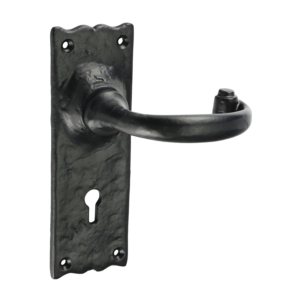 Trad Lock Handle Ant BLK - 155 x 54 (Pack 2)